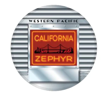 Western Pacific California Zephyr Drumhead Magnet