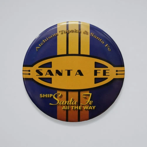 Sante Fe Railroad - Cigar Band Blue Magnet