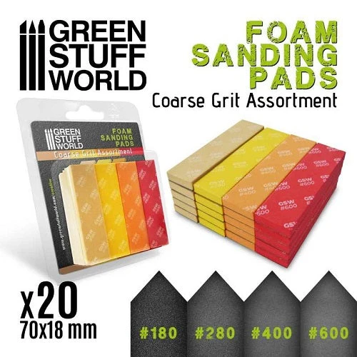 Foam Sanding Pads Coarse Grit - Assorted 20pk 3 Foam Sanding Pads Coarse Grit - Assorted 20pk