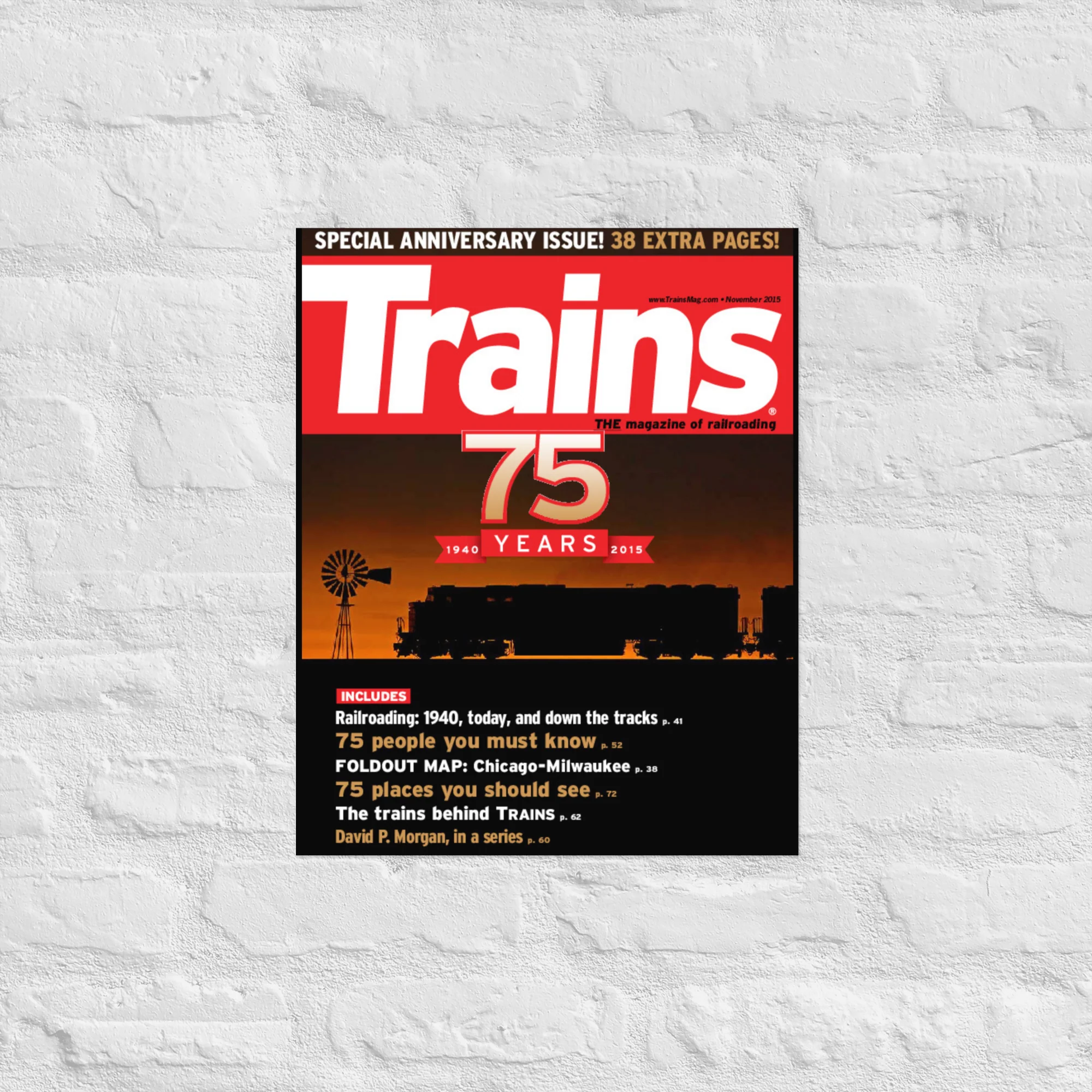 November 2015 Trains Magazine 75th Anniversary Issue Cover Print 1 November 2015 Trains Magazine 75th Anniversary Issue Cover Print