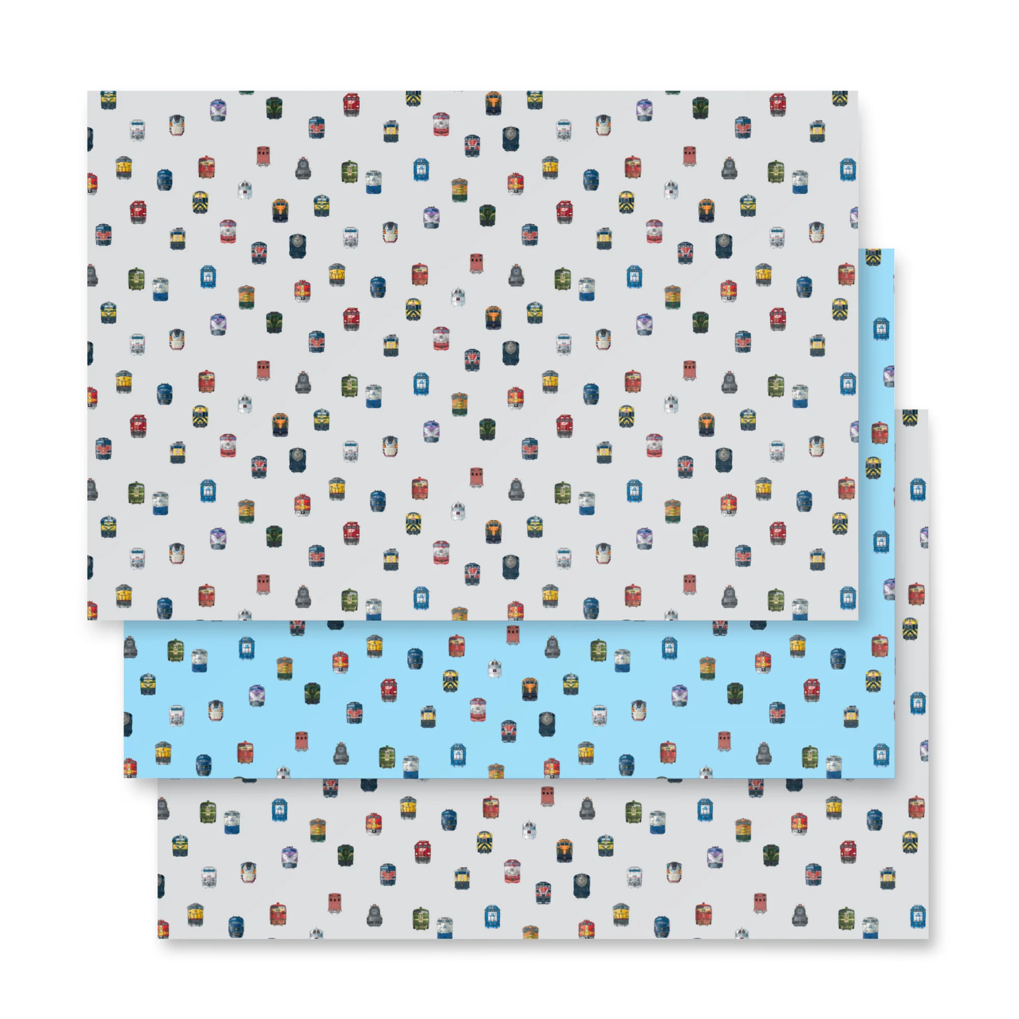 Trains Noses Wrapping Paper Sheets - Set of 3 1 Trains Noses Wrapping Paper Sheets - Set of 3