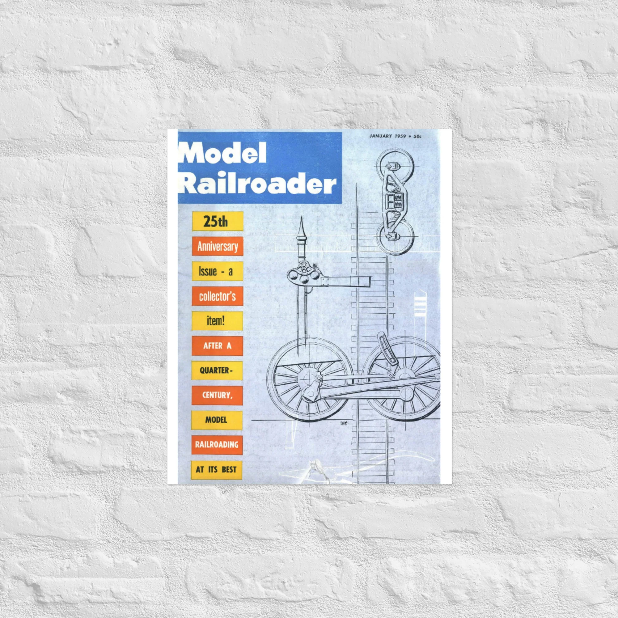 January 1959 Model Railroader 25th Anniversary Issue Cover Print 5 January 1959 Model Railroader 25th Anniversary Issue Cover Print