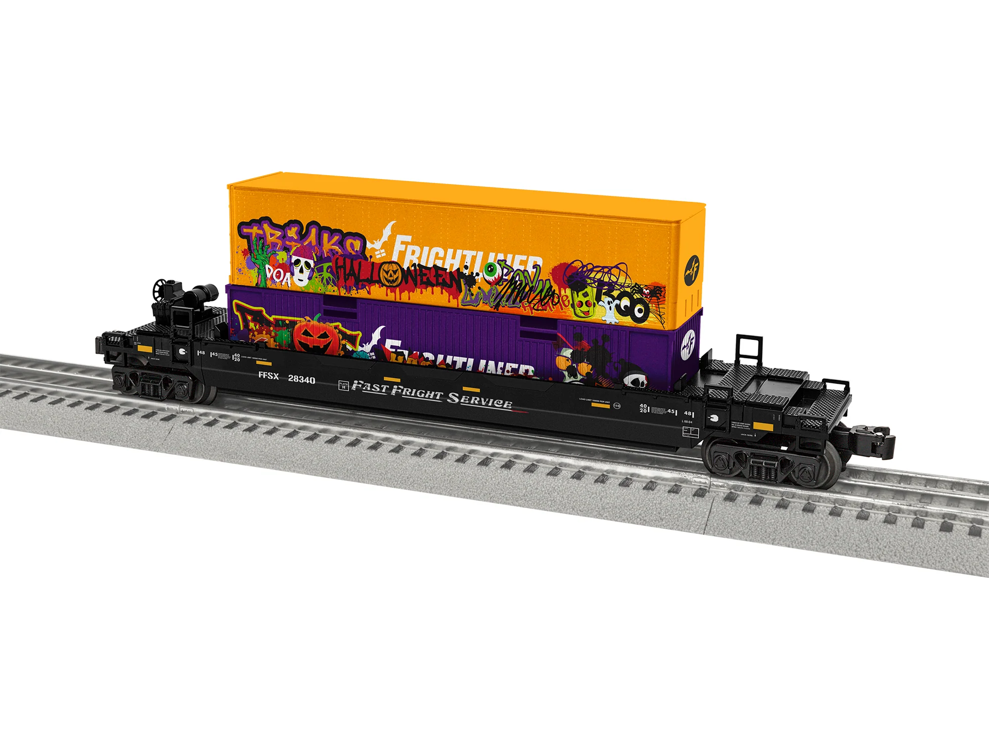 Lionel® Halloween Graffiti Maxi-Stack w/ Container Load 3 Lionel® Halloween Graffiti Maxi-Stack w/ Container Load