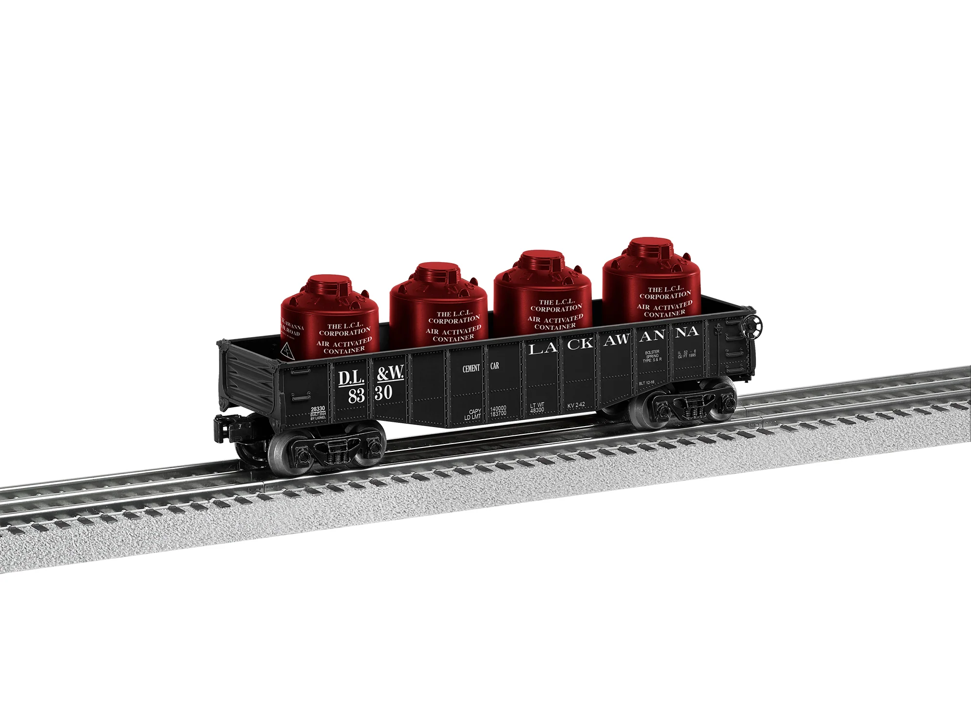 Lionel® Lackawanna Gondola with Canister Load #8330 7 Lionel® Lackawanna Gondola with Canister Load #8330