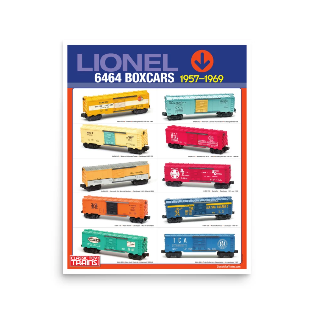 Lionel 6464 Boxcars Poster - 1957-1969