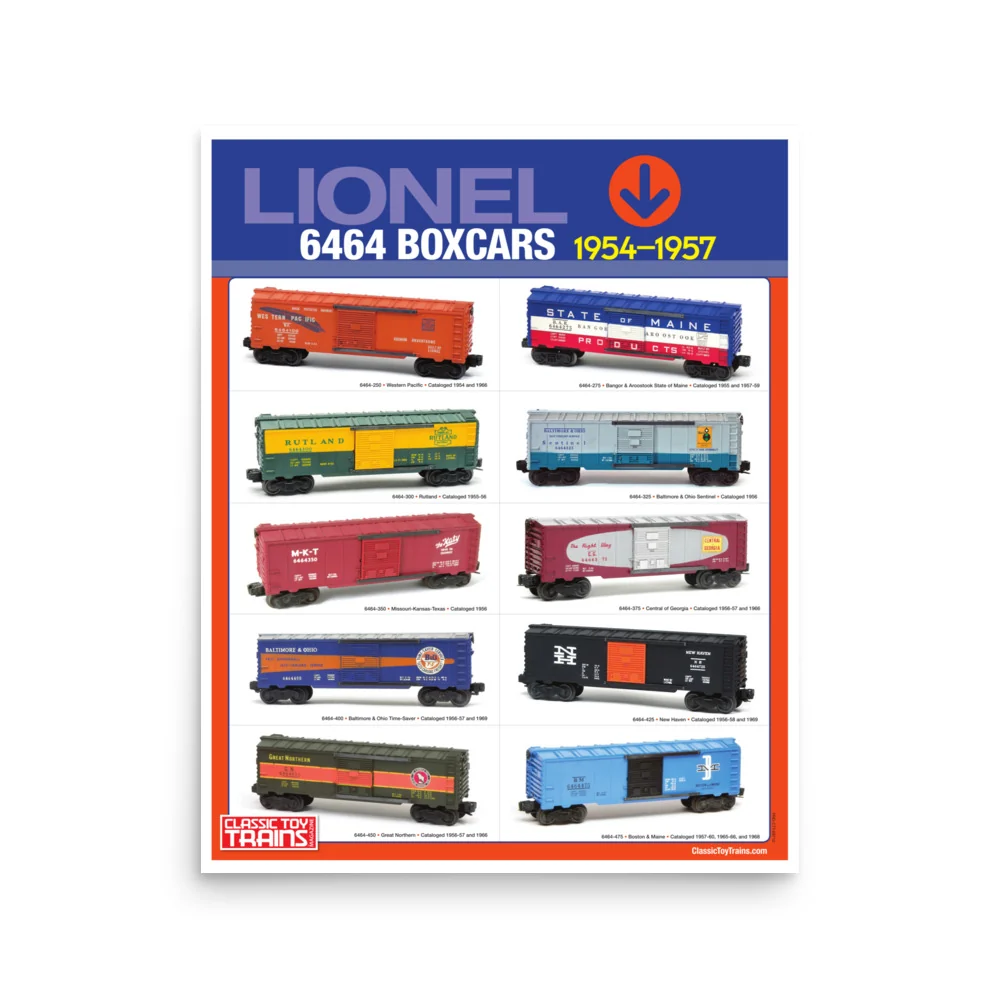 Lionel 6464 Boxcars Poster - 1954-1957 3 Lionel 6464 Boxcars Poster - 1954-1957