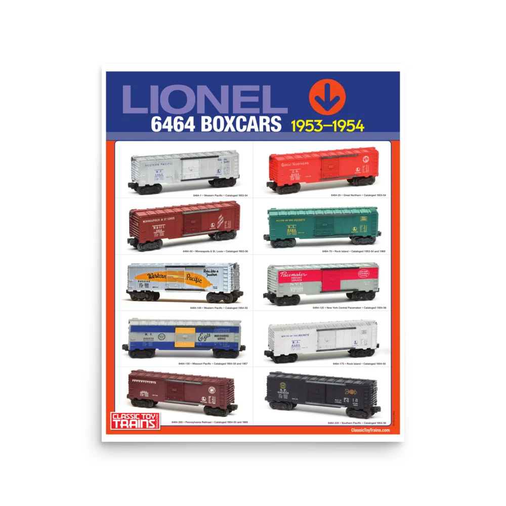 Lionel 6464 Boxcars Poster - 1953-1954 1 Lionel 6464 Boxcars Poster - 1953-1954