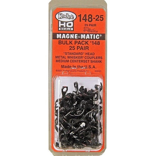 Kadee HO Scale Whisker Metal Couplers - Medium Center Shank 25 pair 5 Kadee HO Scale Whisker Metal Couplers - Medium Center Shank 25 pair