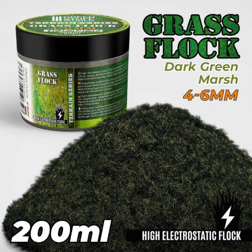 Dark Green marsh Static Grass - 4-6mm 1 Dark Green marsh Static Grass - 4-6mm