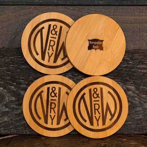 Norfolk & Western Bamboo Coaster Set