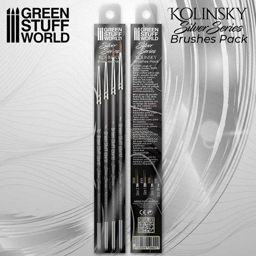 Kolinsky Brush Set - Silver Series 3 Kolinsky Brush Set - Silver Series