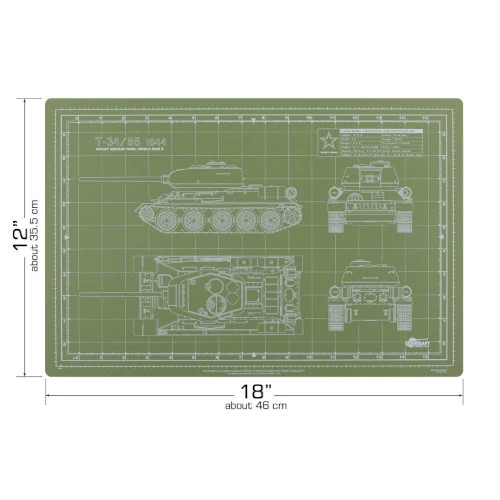 Tankraft T-34/85 Model Builder's Cutting Mat - 12x18 2 Tankraft T-34/85 Model Builder's Cutting Mat - 12x18