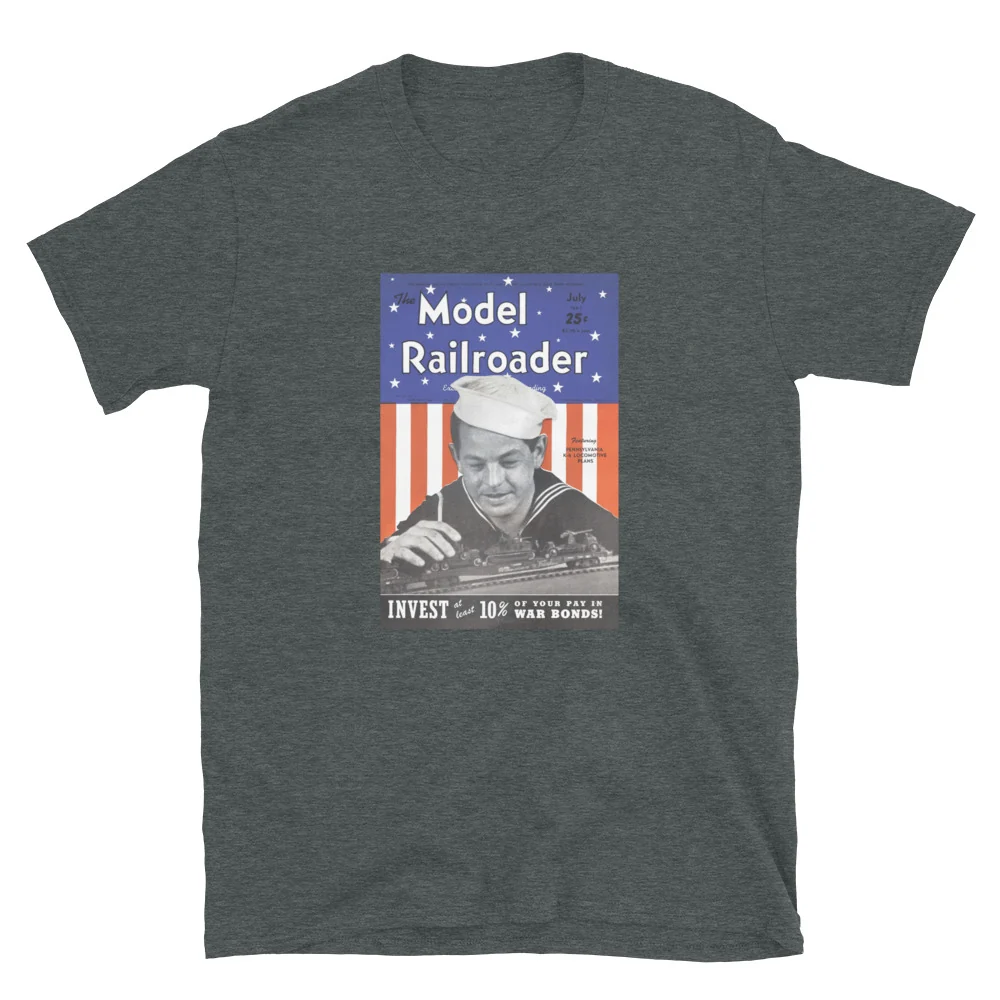 July 1943 Model Railroader Magazine Cover Graphic Tee 2 July 1943 Model Railroader Magazine Cover Graphic Tee