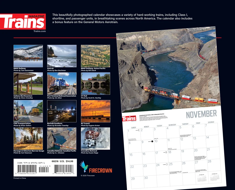 Trains Across America 2026 Calendar